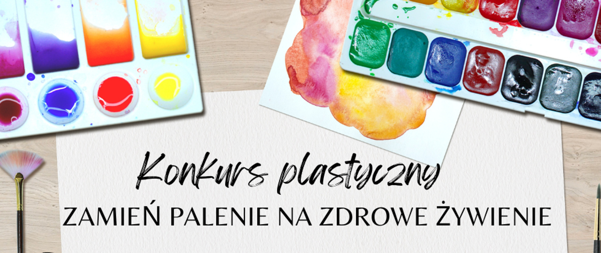 Zdjęcie przedstawia plakat konkursu plastycznego zamień palenie na zdrowe żywienie