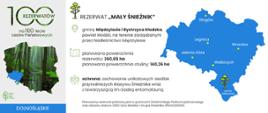 Rezerwat "Mały Śnieżnik". Mapa z obszarem rezerwatu i informacja o jego lokalizacji.