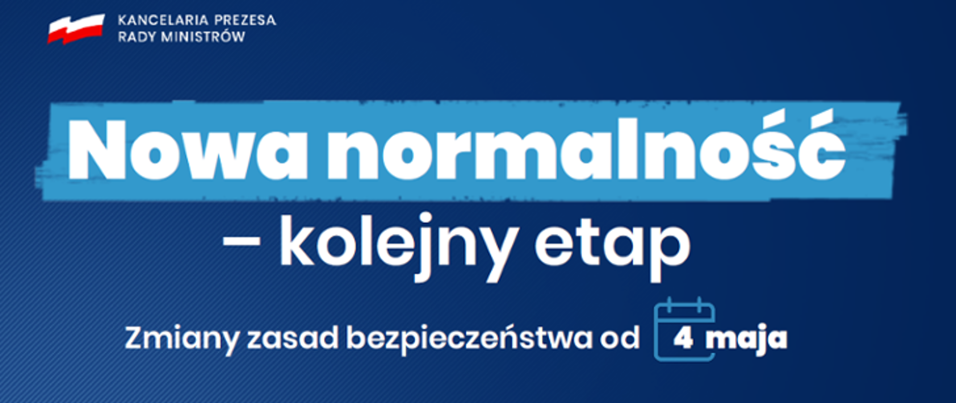 Grafika: Nowa normalność - kolejny etap. Zmiany zasad bezpieczeństwa od 4 maja.