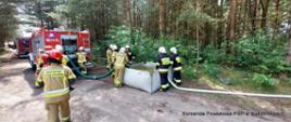 Ćwiczenia pożar lasu w Radzanowie.
