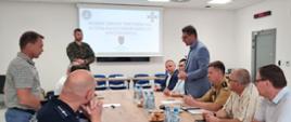 Spotkanie z przedstawicielami 11 Małopolskiej Brygady Obrony Terytorialnej w Komendzie Powiatowej PSP w Wieliczce
