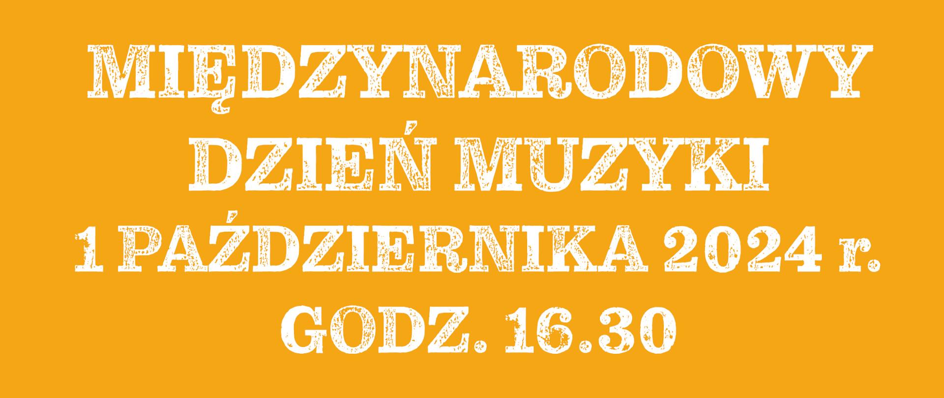 Zaproszenie na krótki występ uczniów naszej szkoły z okazji Międzynarodowego Dnia Muzyki. Na plakatach widać dużo instrumentów w różnych kolorach.