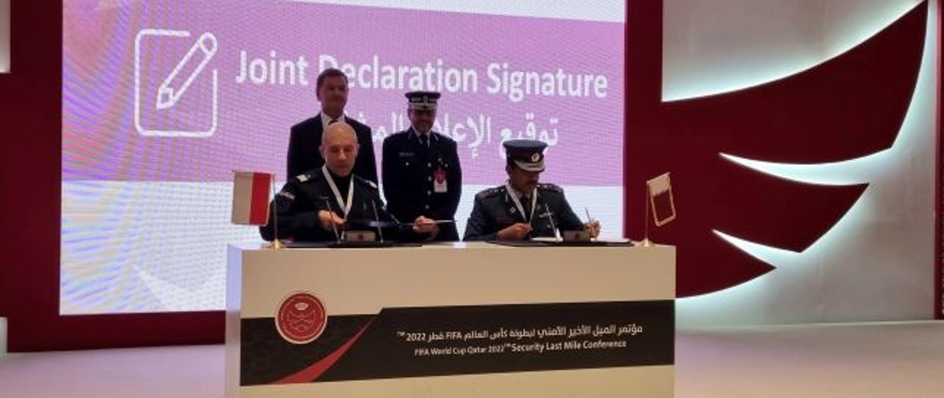 Podpisanie wspólnej deklaracja w sprawie wymiany informacji między Państwem Katar a krajami uczestniczącymi w FIFA Qatar 2022™