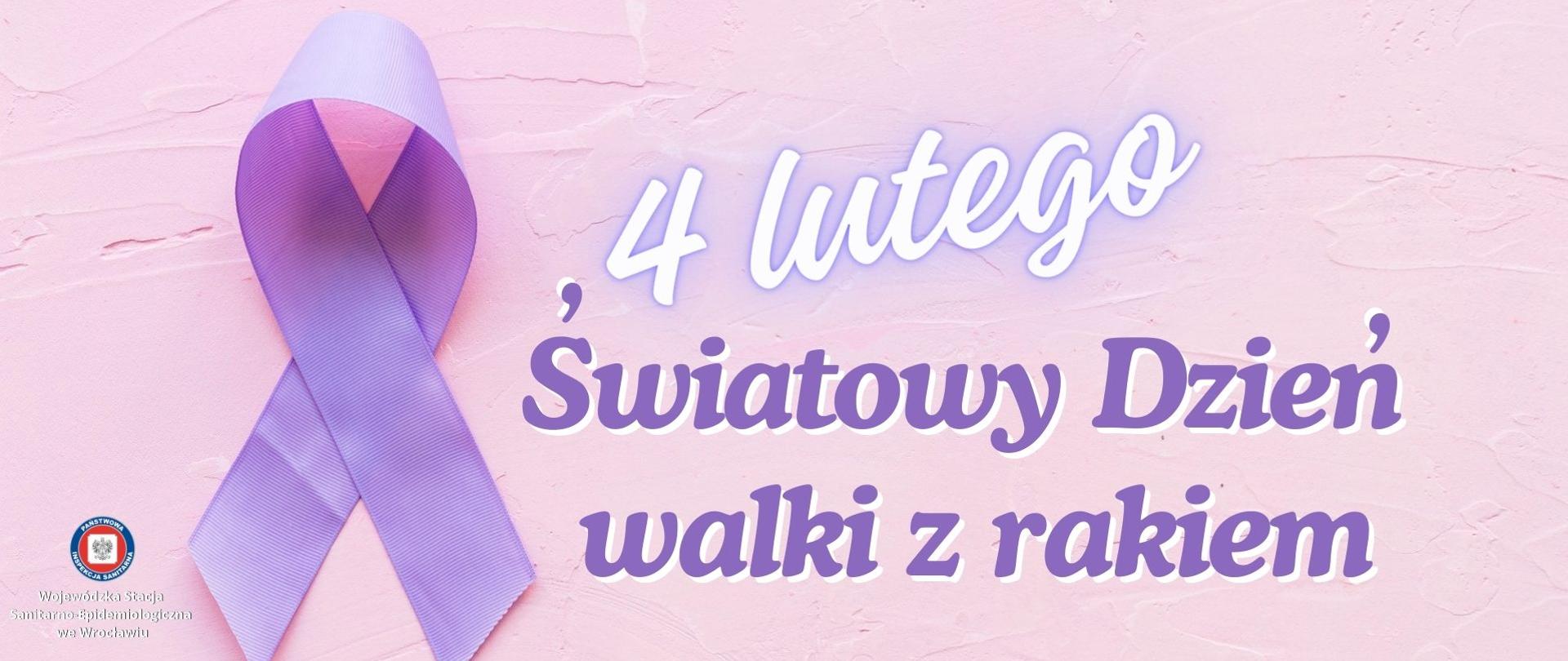 Fioletowa wstążka symbol walki z rakiem