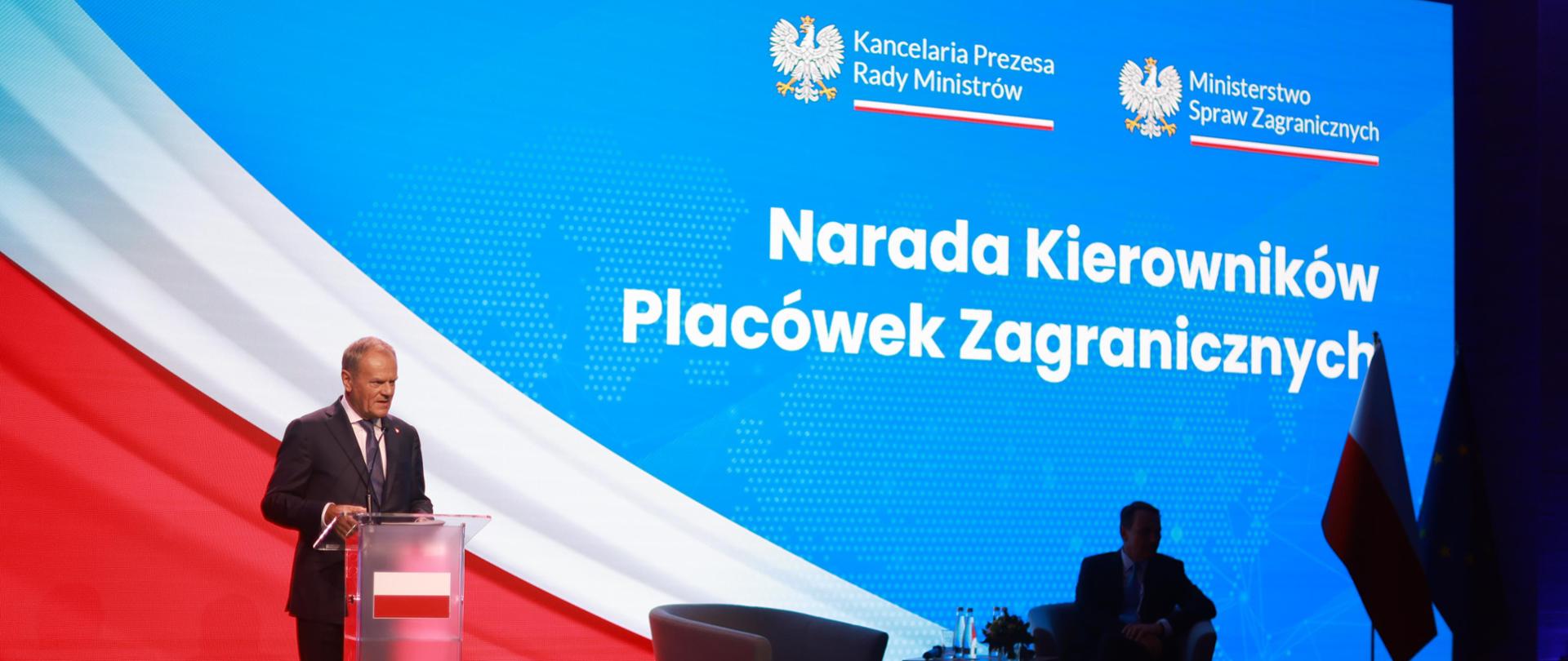 Prime Minister Donald Tusk during a meeting of heads of foreign missions in Warsaw.