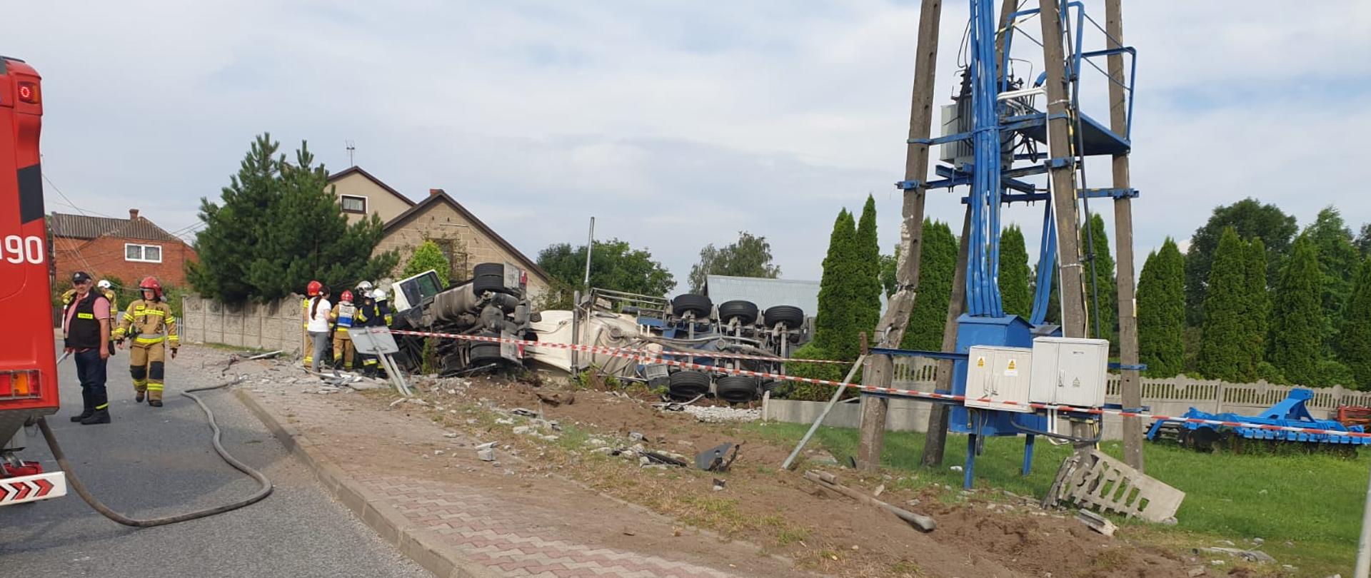 wypadek ciężarówki w Czermnie