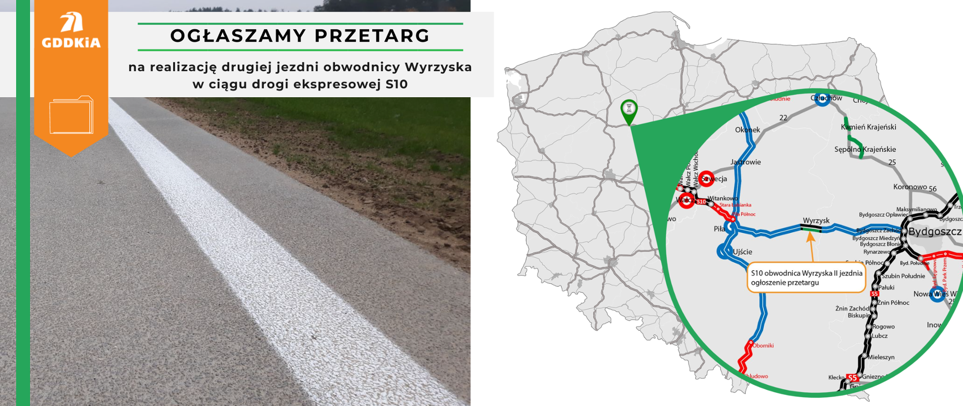 Infografika ogłoszenie przetargu na realizację obw. Wyrzyska