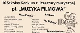 Szkolny Konkurs z Literatury muzycznej - plakat