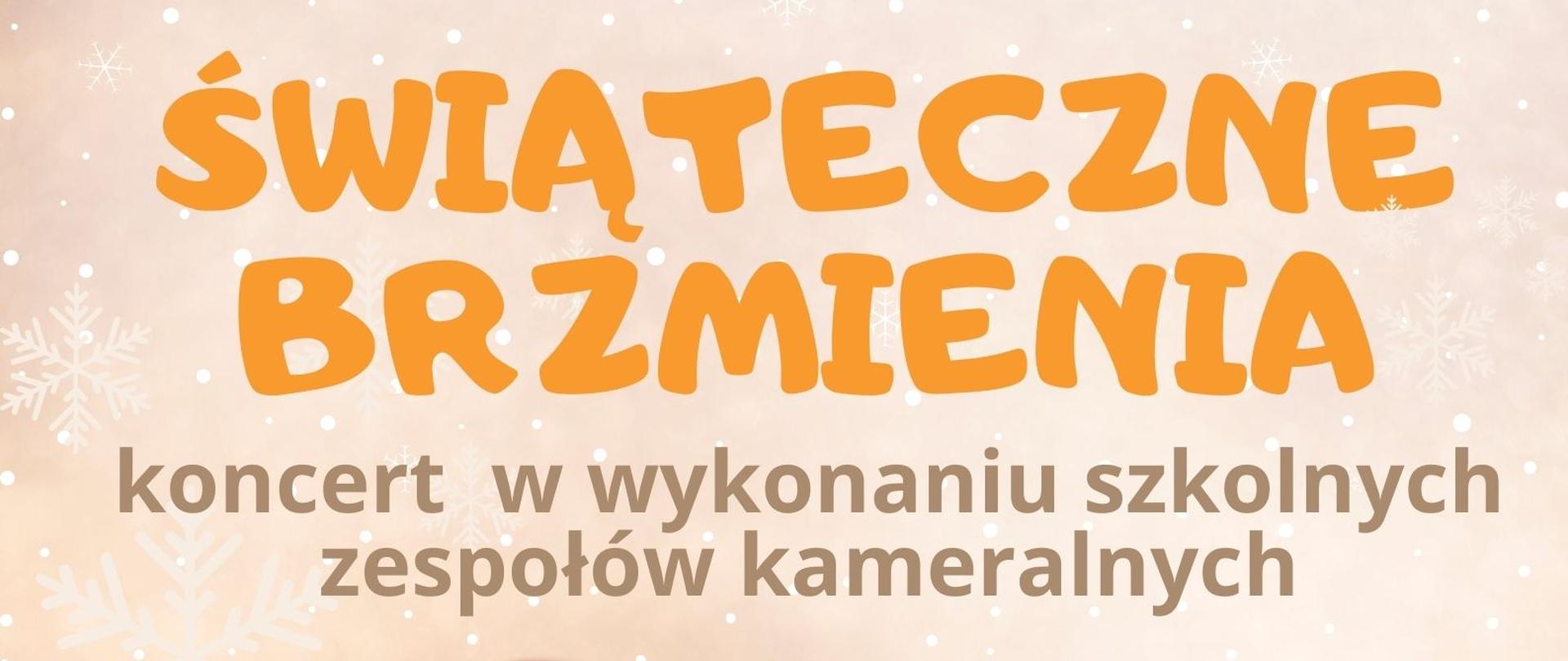 Plakat o tematyce świątecznej z informacją o terminie koncertu