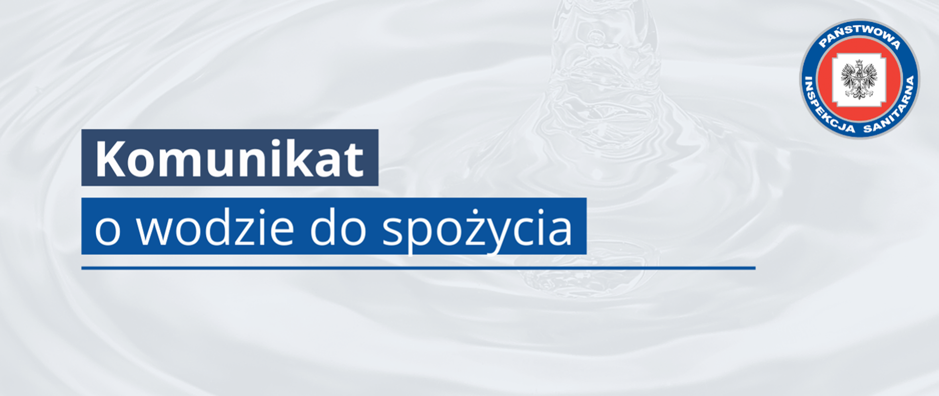 Komunikat o wodzie do spożycia