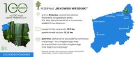 Rezerwat „Rekowski Wrzosiec”. Mapa obszaru i lokalizacja rezerwatu.