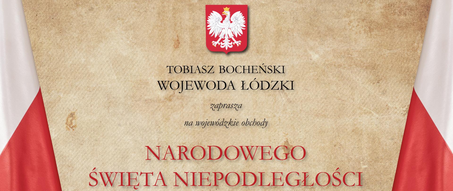 Zaproszenie wojewody łódzkiego Tobiasza Bocheńskiego na obchody Narodowego Święta Niepodległości 11 listopada