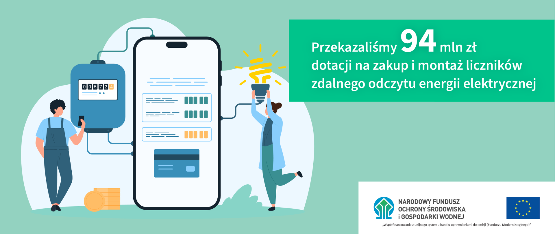 94 mln zł dotacji na zakup i montaż liczników zdalnego odczytu energii elektrycznej - grafika ilustracyjna