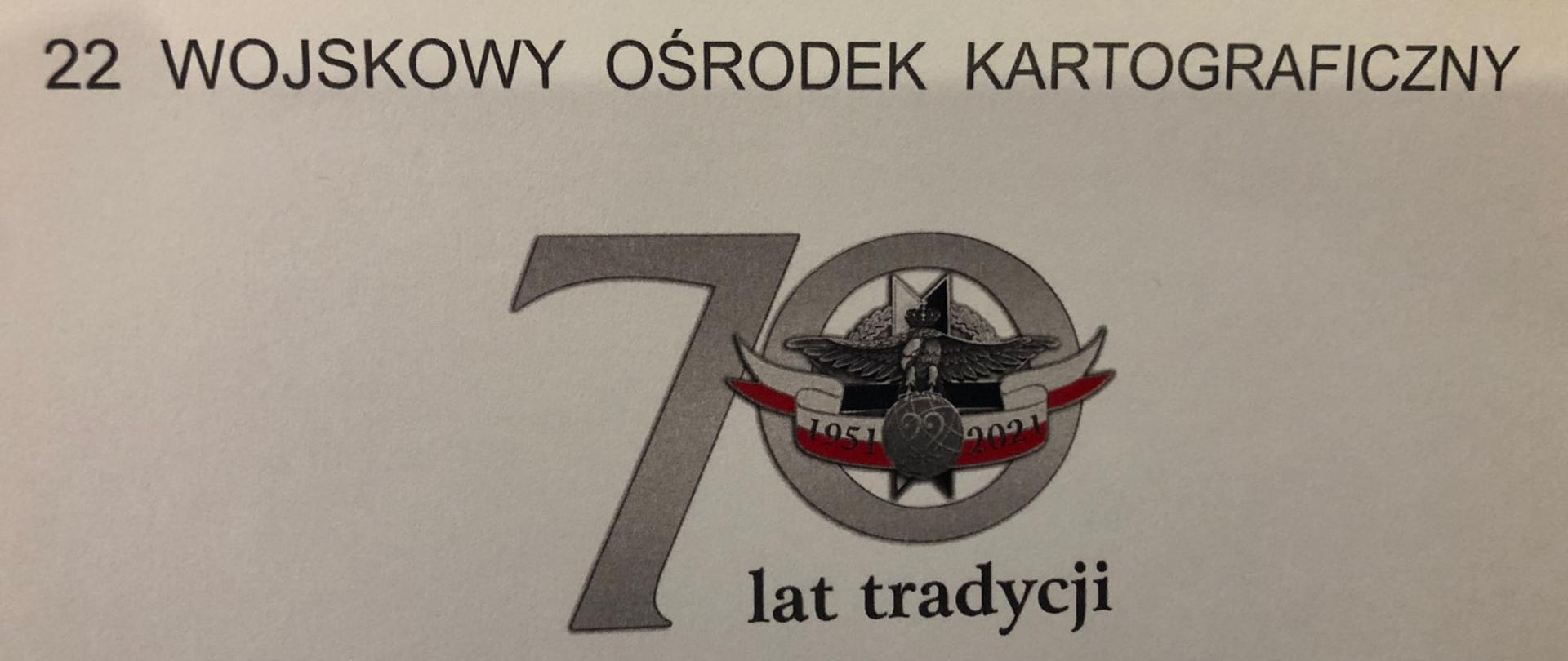 Na zdjęciu znajduje się napis "22 Wojskowy Ośrodek Kartograficzny"