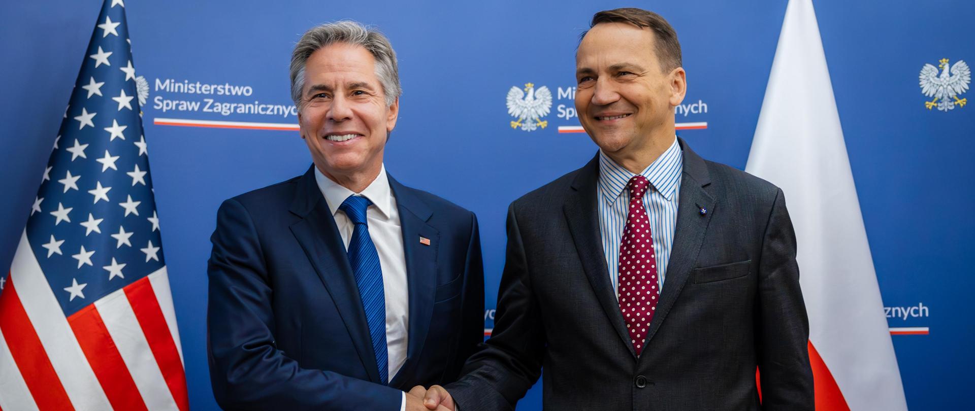 Minister Radosław Sikorski with US Secretary of State Antony Blinken