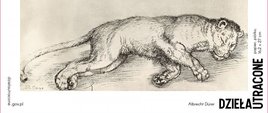 Leżąca lwica, Albrecht Dürer papier, piórko, 16,2 x 27 cm