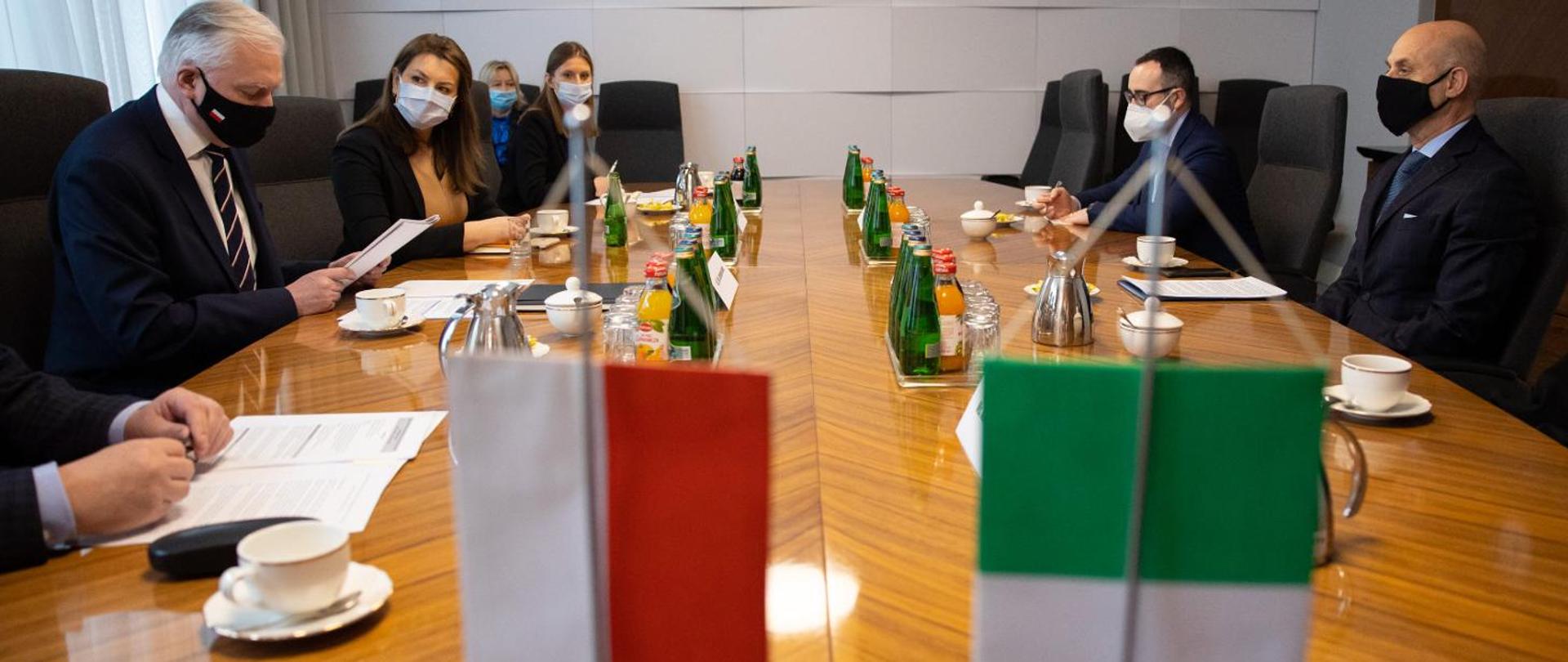 Meeting of Prime Minister Jarosław Gowin with the Italian ambassador to Poland Aldo Amati.