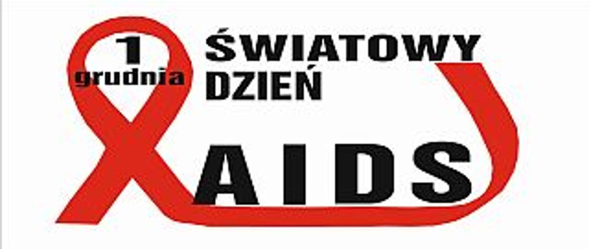 Baner informujący o Światowym Dniu AIDS