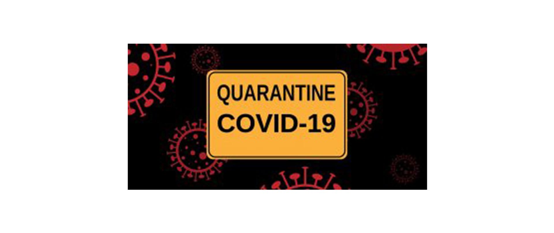 Grafika poglądowa: napis "QUARANTINE COVID-19"