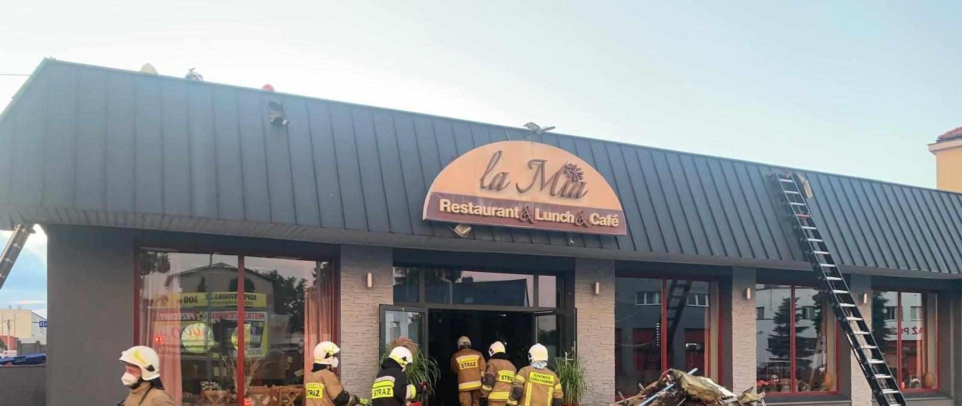 Pożar budynku restauracji w Obornikach