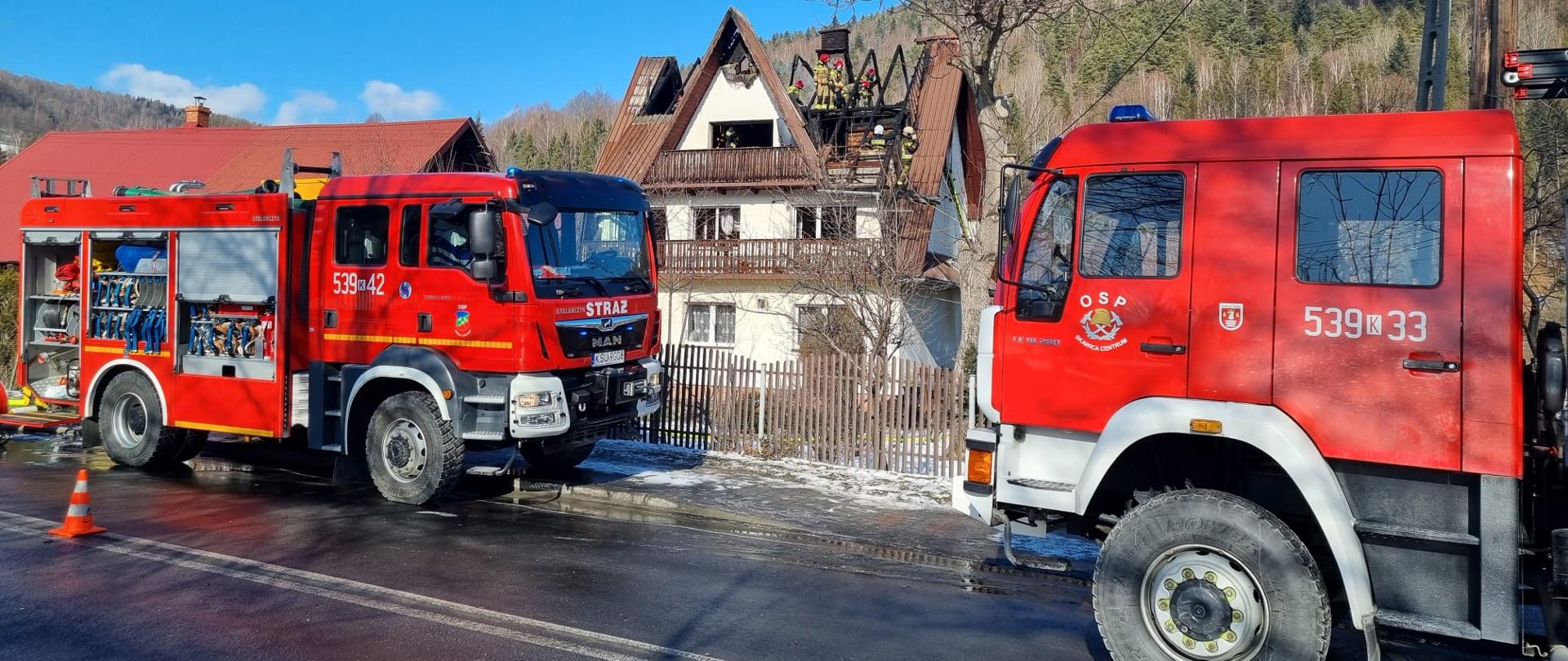 Pożar budynku mieszkalnego w Zawoi