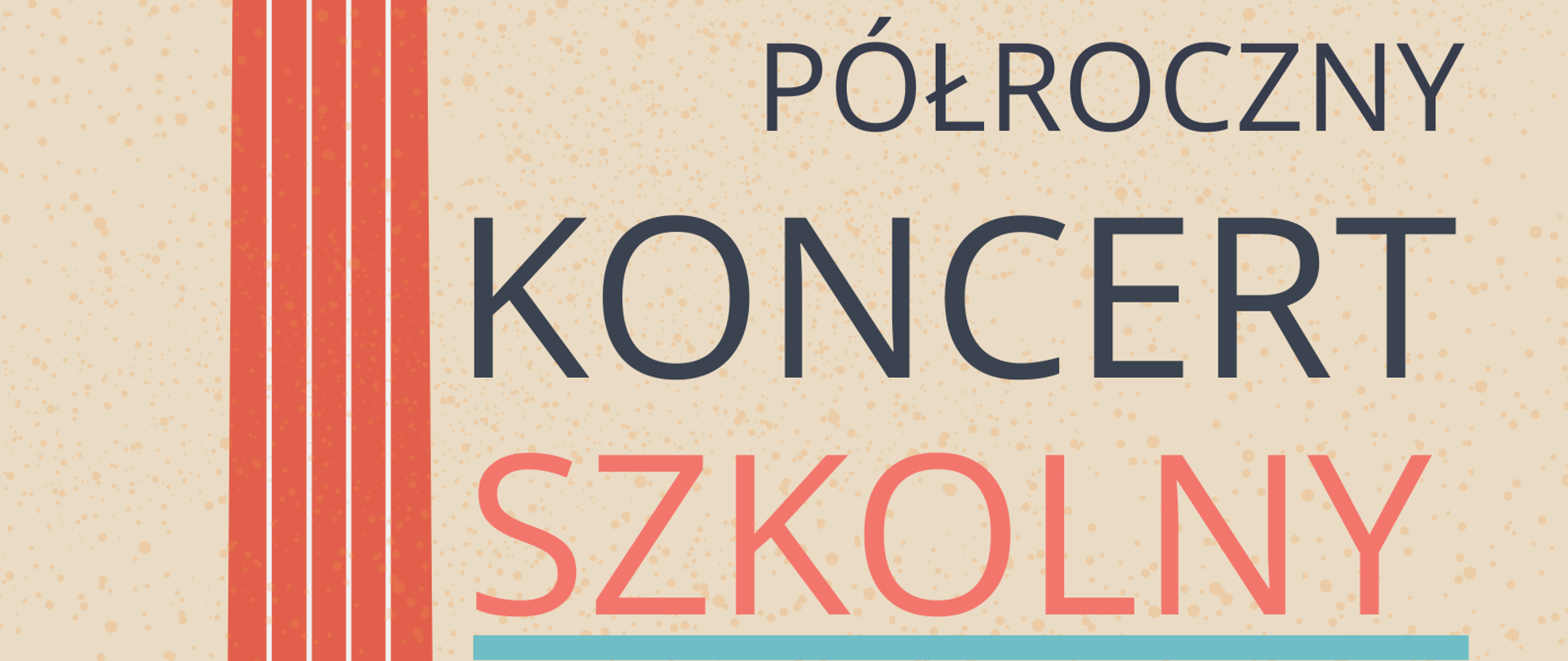 Zaproszenie na Koncert Szkolny. W programie Podsumowanie konkursu kolęd, występ uczniów naszej szkoły, oraz studentek klasy fletu Akademii Muzycznej w Katowicach - Zuzanny Gaj i Agaty Szolc-Koźlik. Grafika wektorowa przedstawia gitarę w ciepłych barwach.