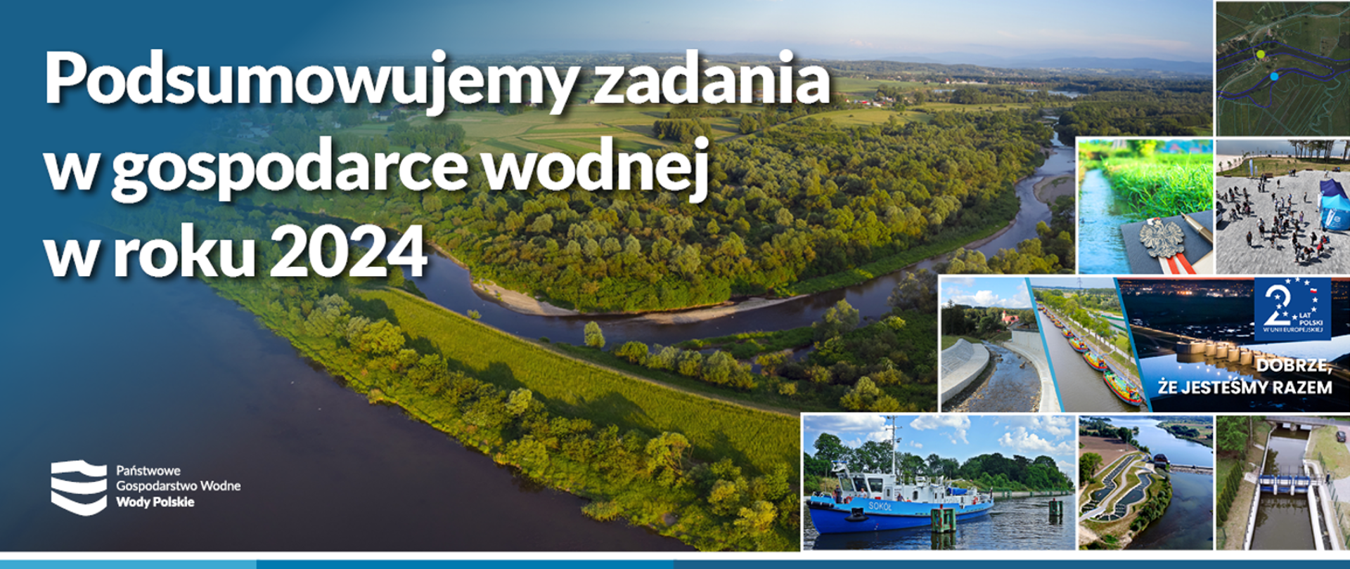 Plakat przedstawiający podsumowanie zadań w regionie wodnym Noteci zrealizowanych w roku 2023 