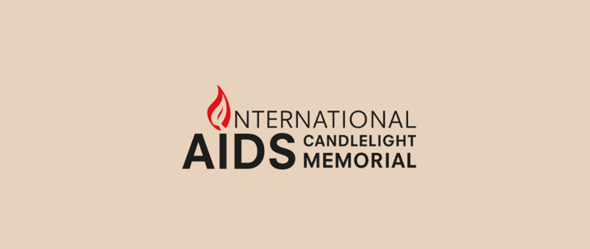 na beżowej planszy napis International AIDS candlelight memorial