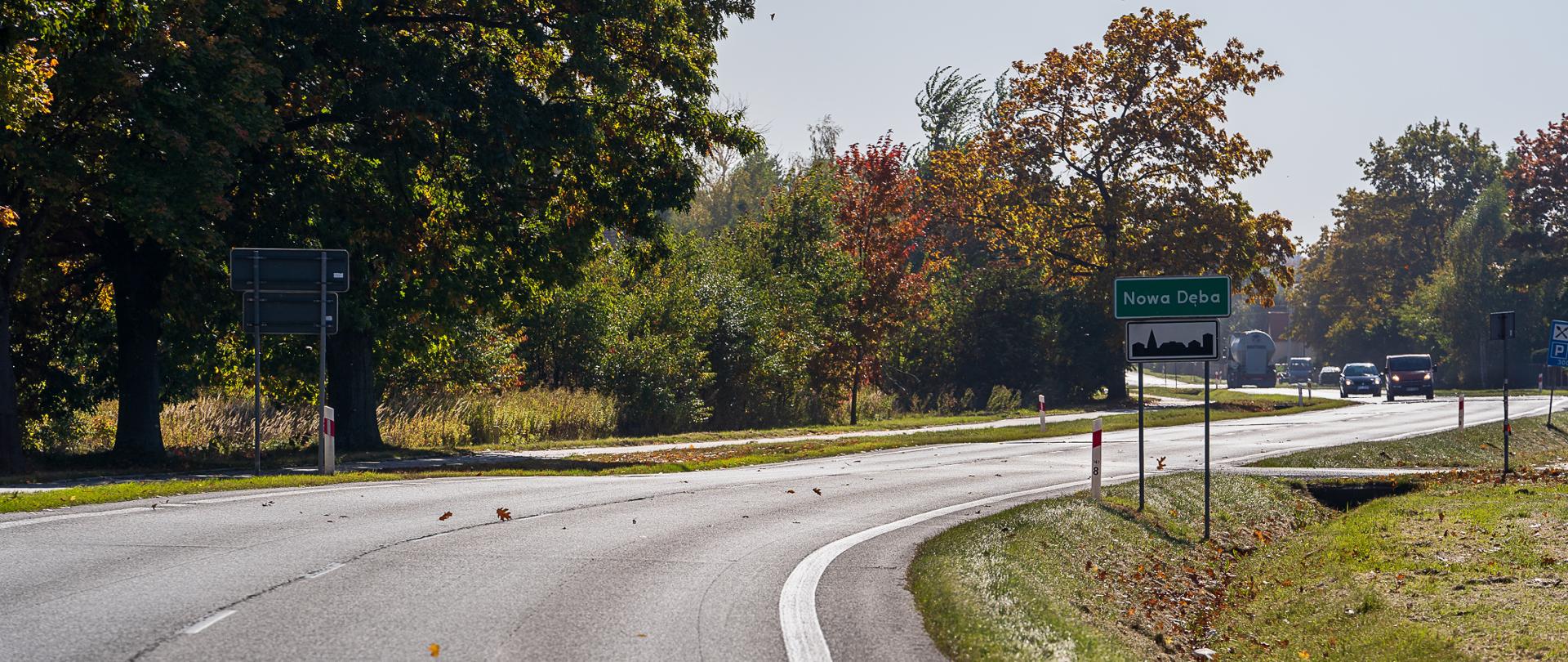 Widok na DK9 w m. Nowa Dęba