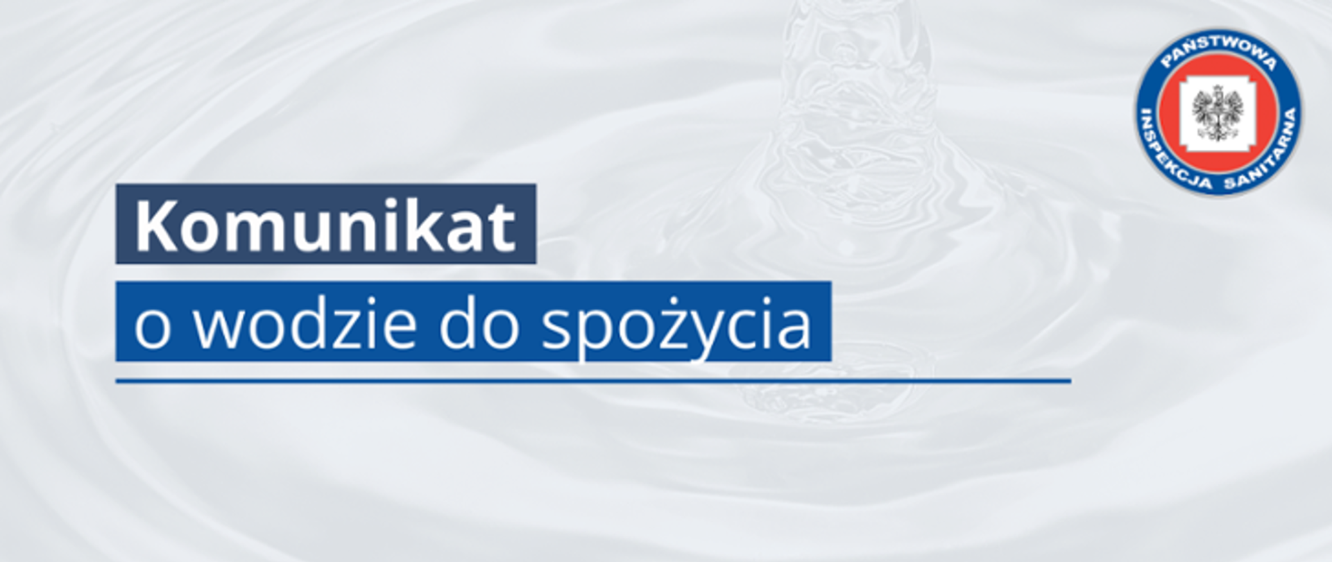 Komunikat o wodzie do spożycia