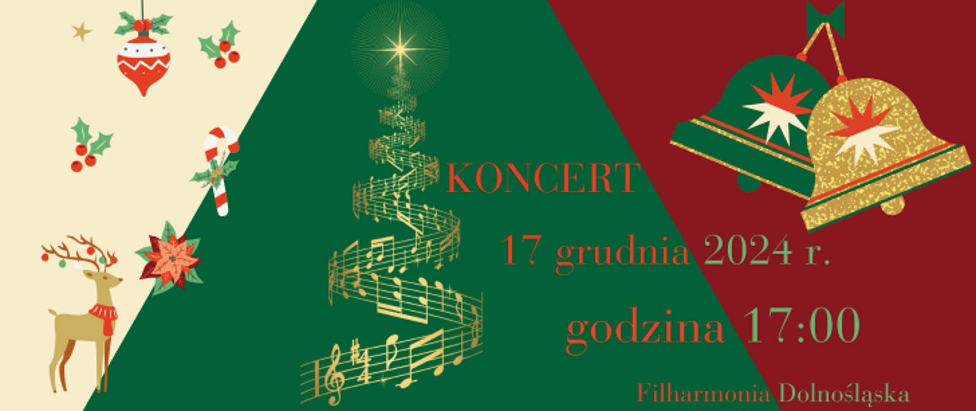 Ogłoszenie o świątecznym koncercie 17.12.2024 godz. 17.00 Filharmonia Dolnoślaska