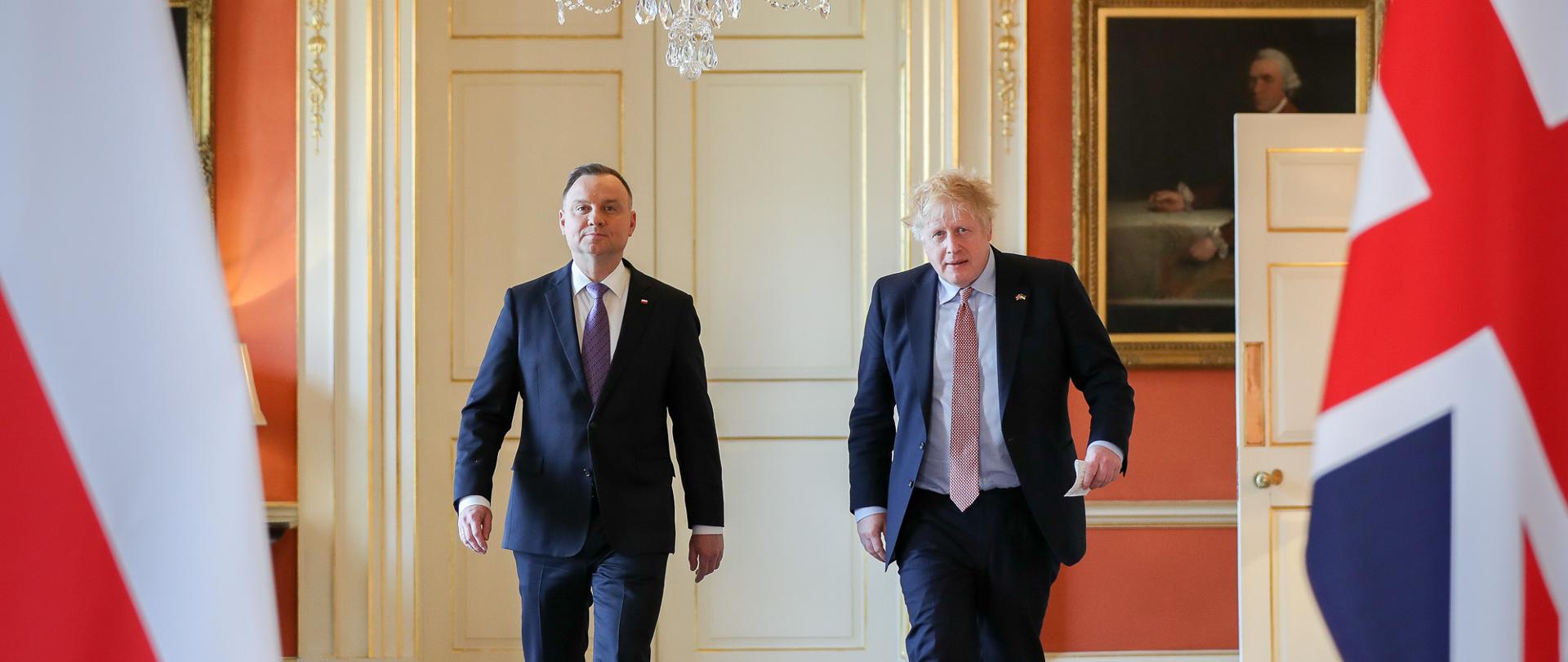 Prezydent Andrzej Duda i premier Boris Johnson