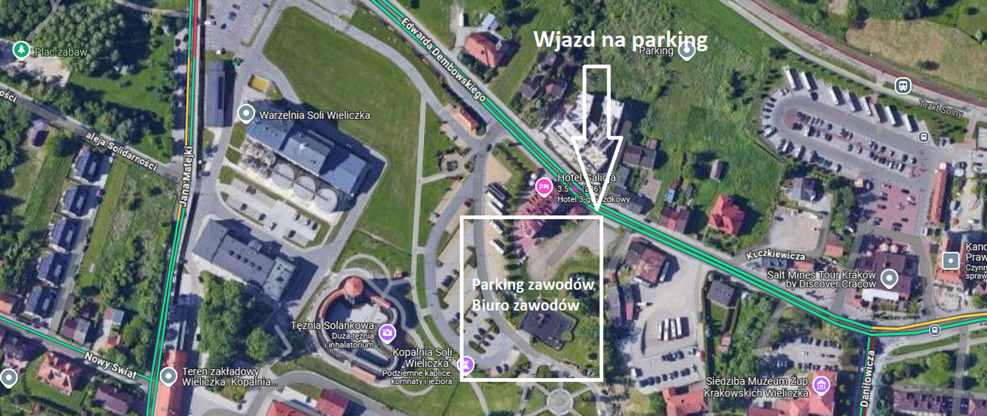 Wyznaczone miejsca parkingowe dla zawodników 2024