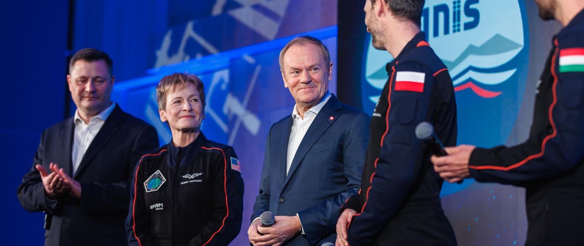 Prime Minister Donald Tusk with the crew members of the AX-4 mission,