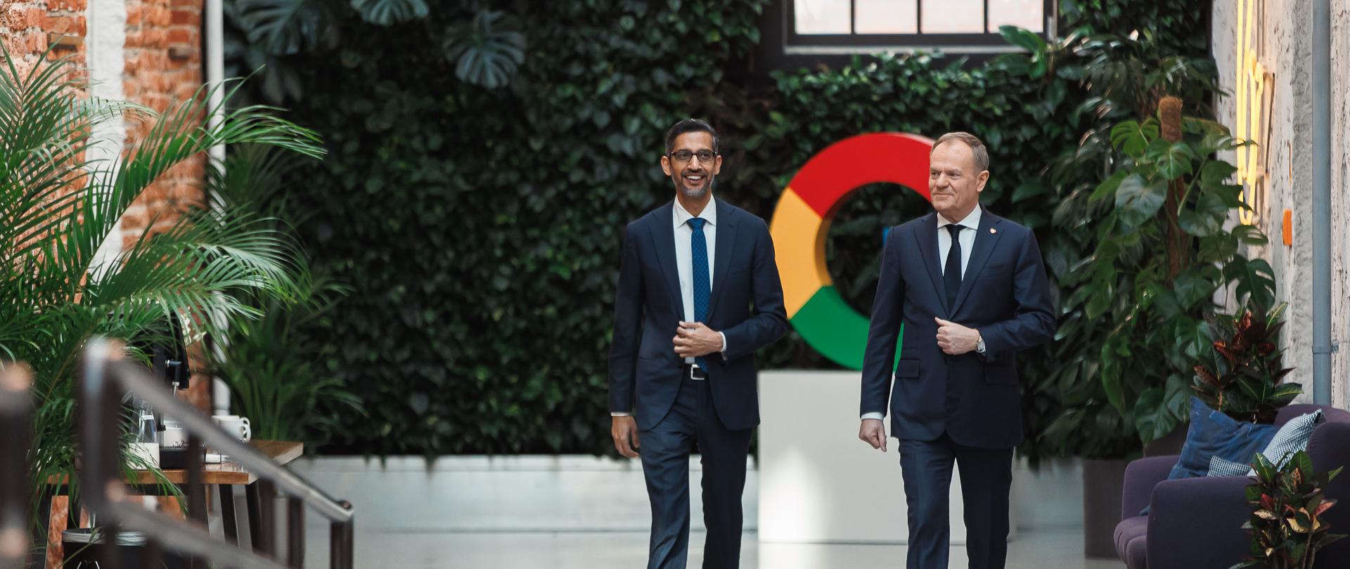 Premier Donald Tusk i CEO Googla i Alphabet Sundar Pichai