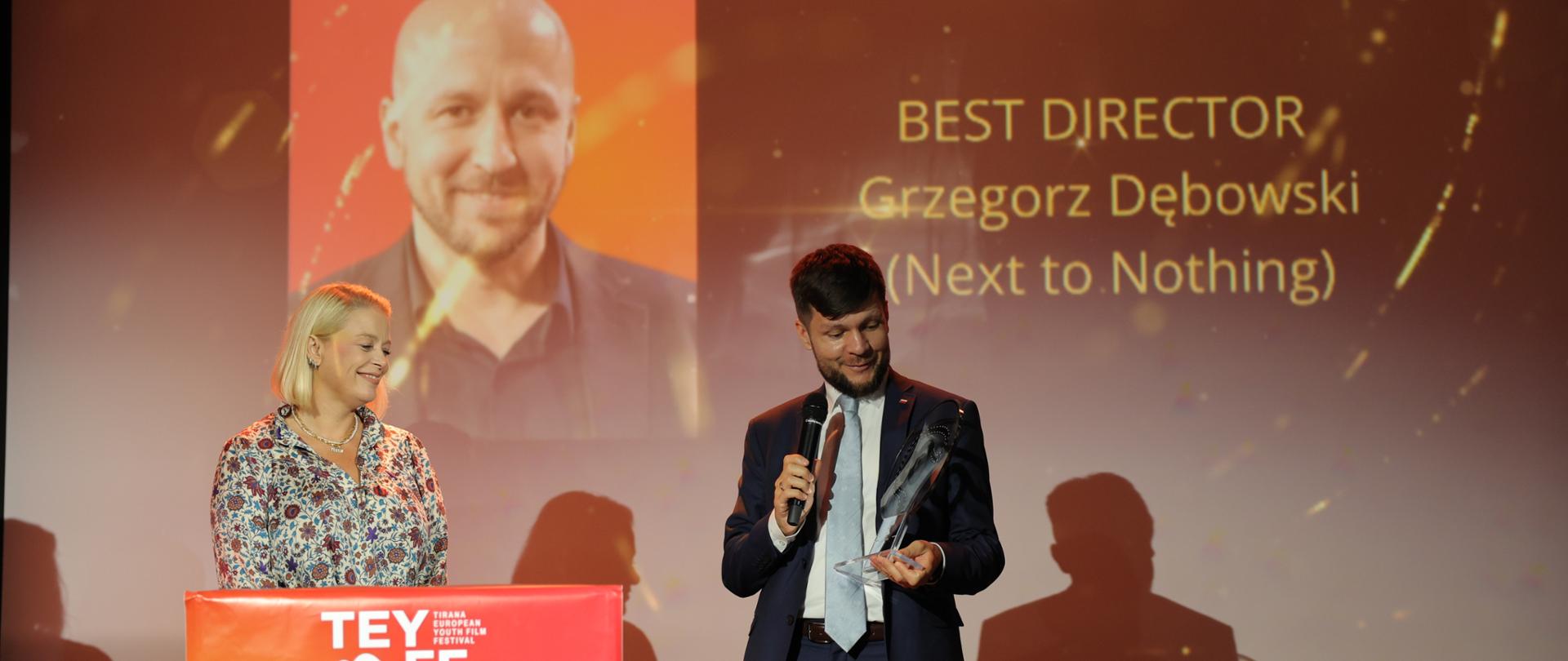 Receiving the award on behalf of G. Dębowski