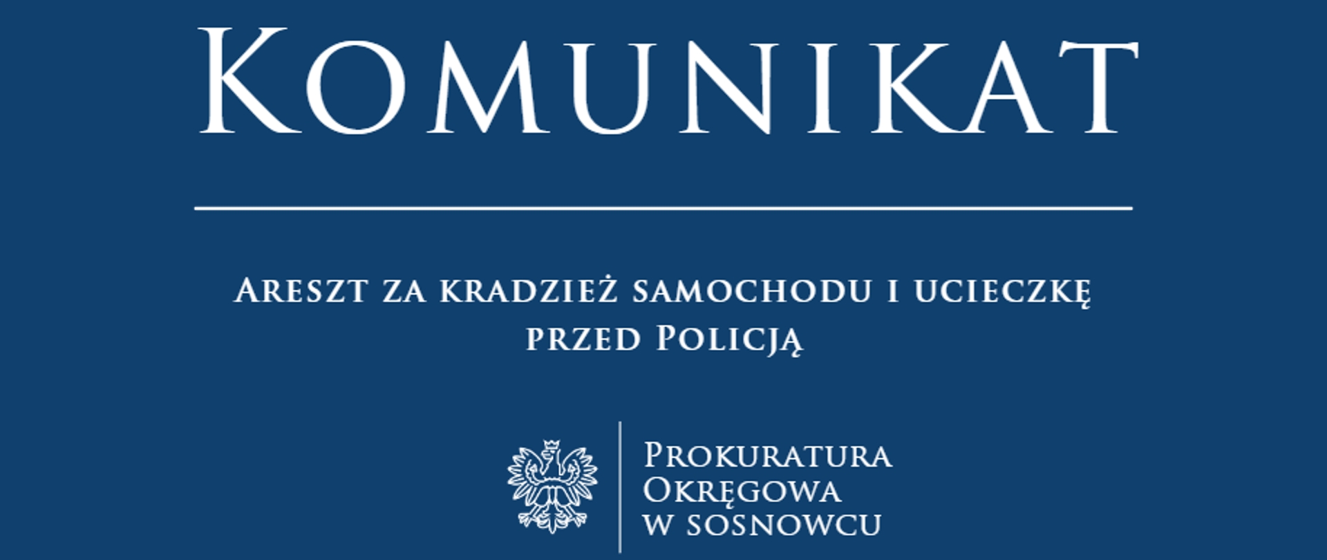 Areszt za kradzież samochodu i ucieczkę przed Policją