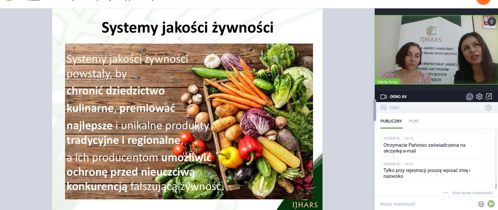 Zdjęcie przedstawia slajd ze szkolenie w ramach współpraca z Kujawsko-Pomorskim Ośrodkiem Doradztwa Rolniczego