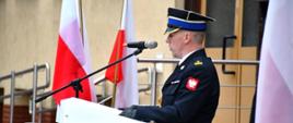 Na zdjęciu Komendant Powiatowy PSP w Namysłowie mł. bryg. Tadeusz Kmieć.