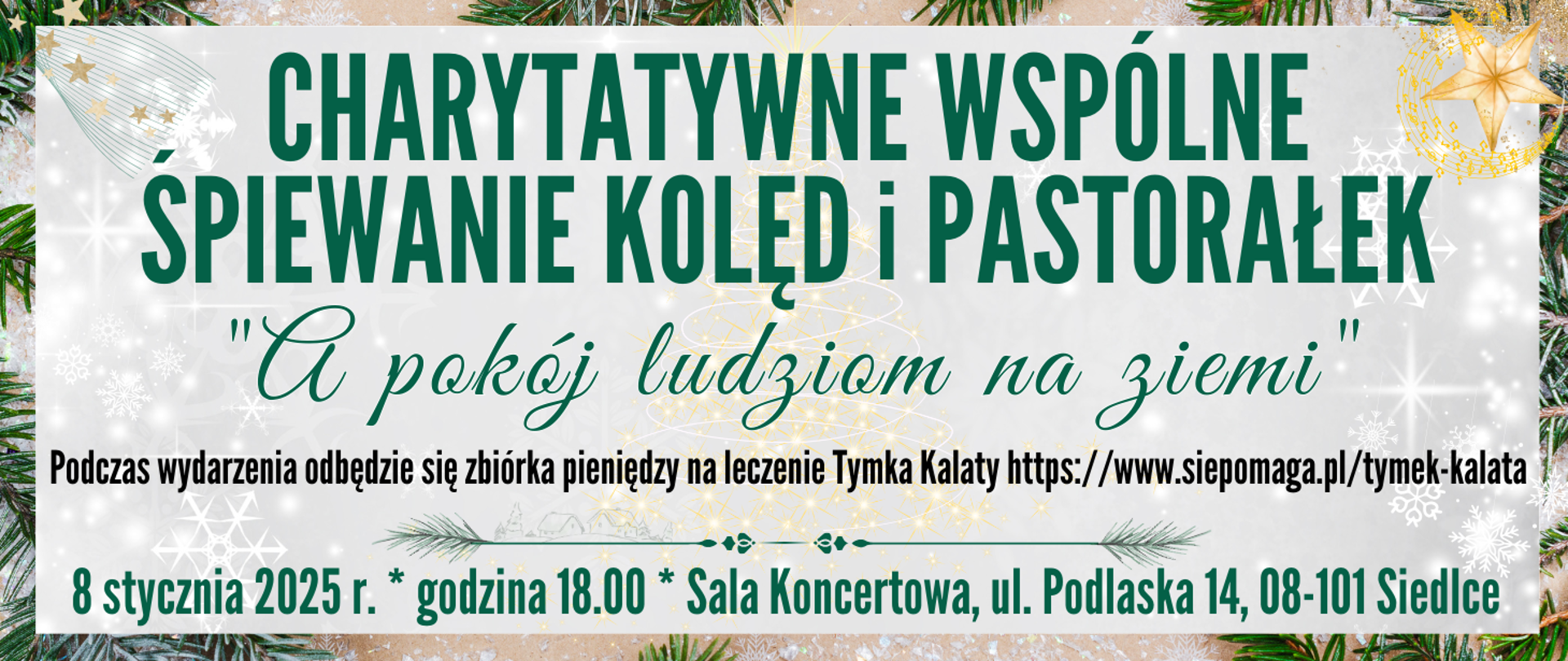 baner z elementami świątecznymi oraz informacja o wydarzeniu