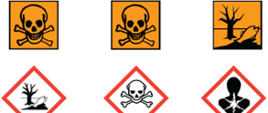 Oznakowanie substancji niebezpiecznych m.in. znajduje się na nich czaszka
