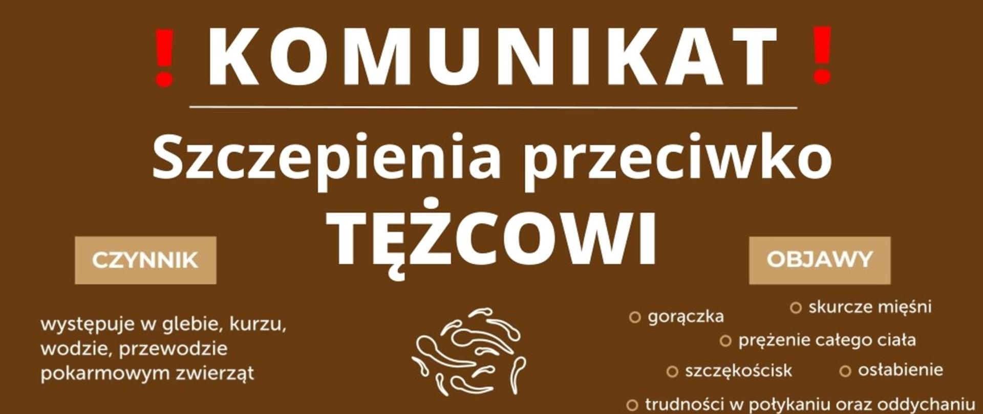 Logo - Komunikat szczepienia przeciw tężcowi