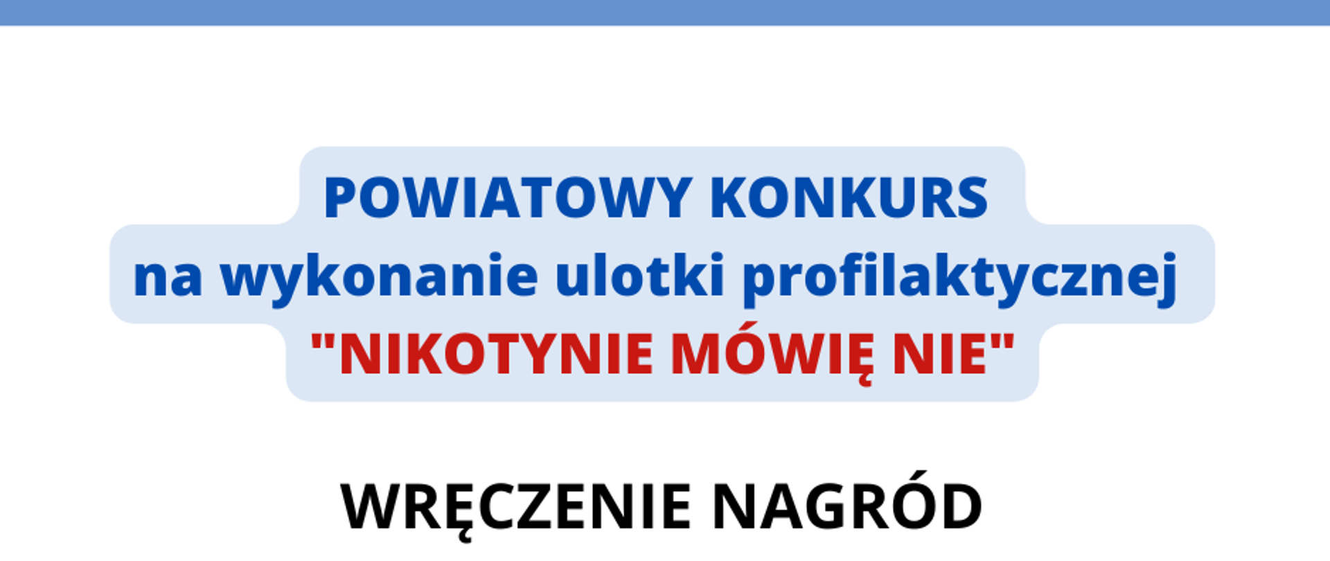 baner Konkurs NIKOTYNIE MÓWIĘ NIE 