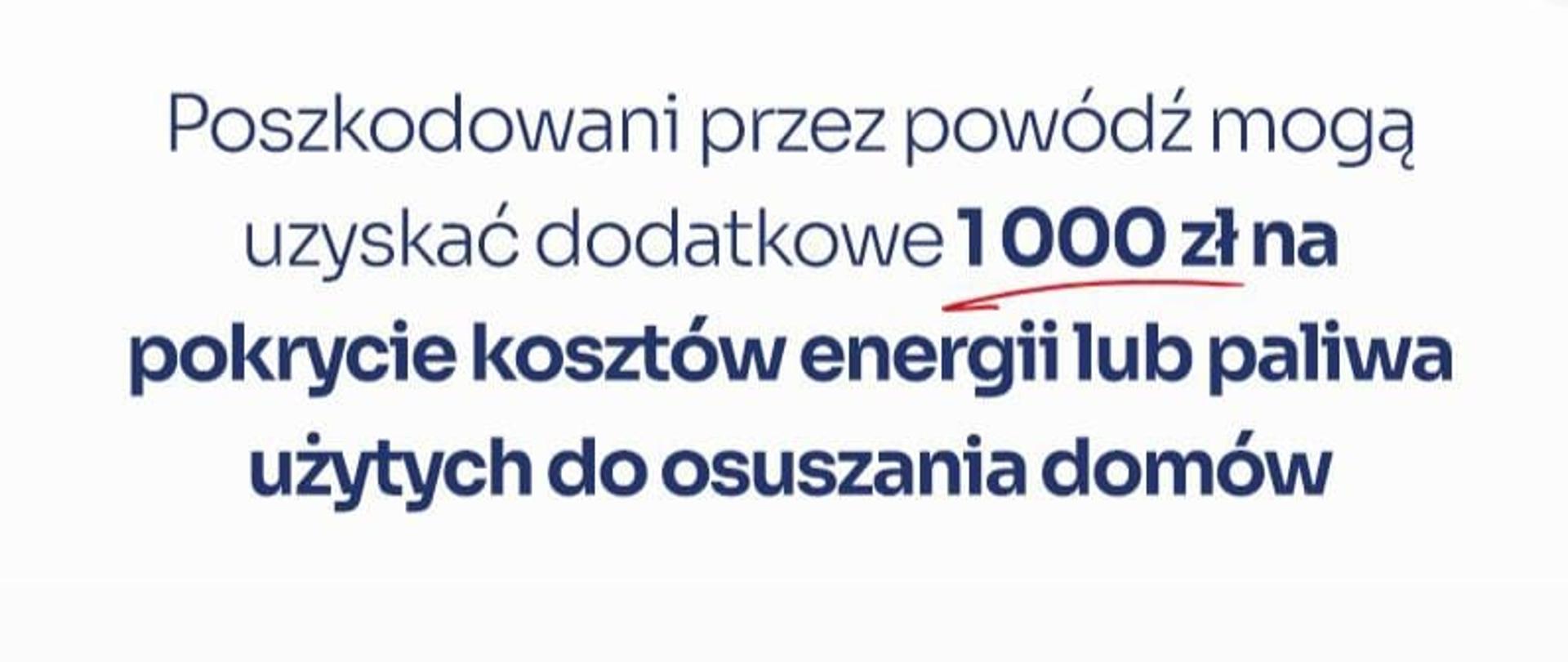 Dodatkowy zasiłek na pokrycie kosztów energii lub paliwa użytych do osuszania domów