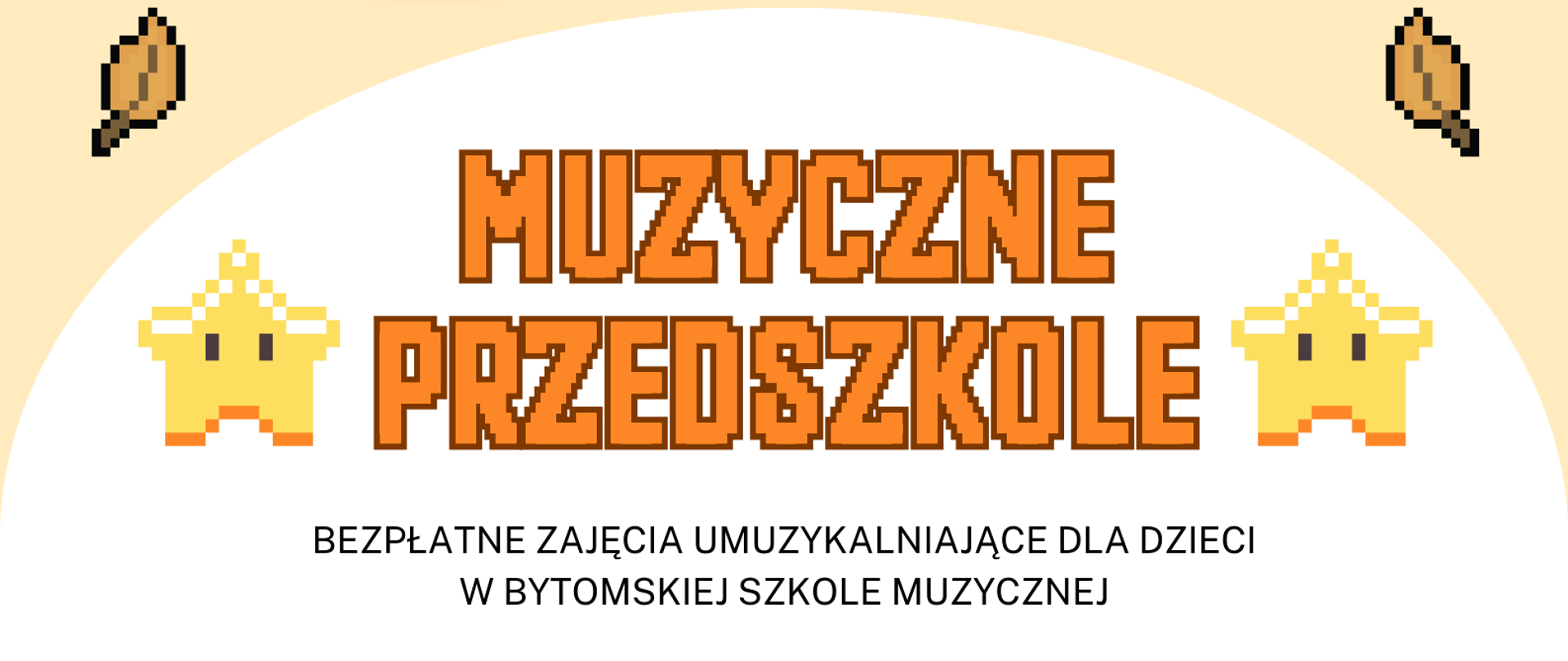 W górnym prawym i lewym rogu listki. Na środku nazwa wydarzenia po obu stronach gwiazdki. Poniżej informacja o rodzaju zajęć.