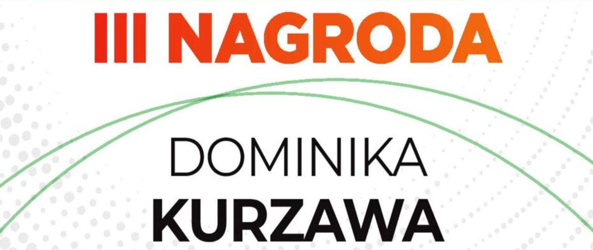 Zdjęcie przedstawia dyplom dla uczennicy. W tle grafika z instrumentami perkusyjnymi oraz wzory abstrakcyjne. Użyte kolory zielony i biały.