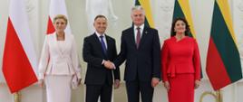 Prezydent Andrzej Duda i Pierwsza Dama Agata Kornhauser-Duda oraz Prezydent Gitanas Nausėda i Pierwsza Dama Diana Nausėdienė 