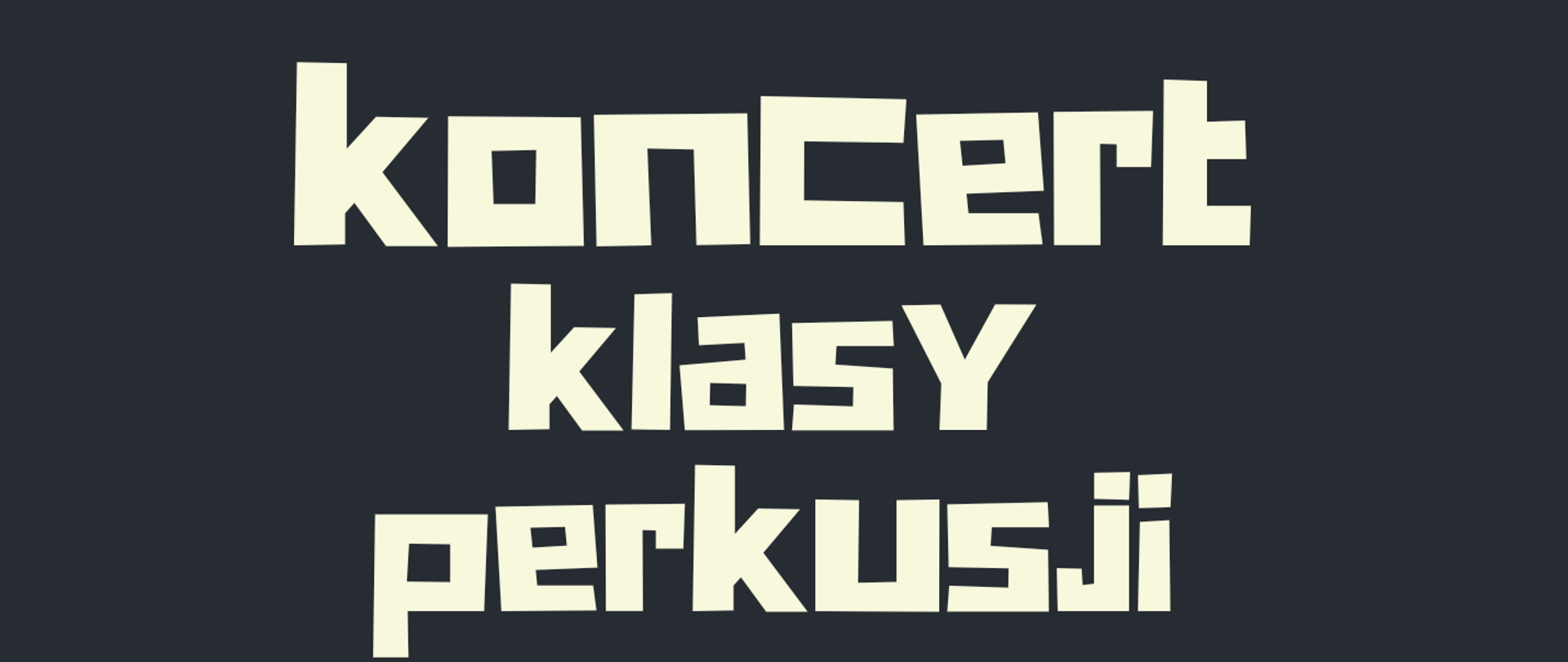 Na czerwono-czarnym tle u góry strony bębenek oraz czarne nutki. Poniżej pośrodku tekst: Koncert klasy perkusji, data: 21.01.2025 r., godz. 17.30, miejsce: sala koncertowa. W lewym górnym rogu logo szkoły.