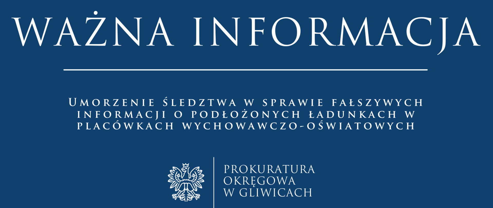 Umorzenie śledztwa w sprawie fałszywych informacji o podłożonych ładunkach w placówkach wychowawczo-oświatowych