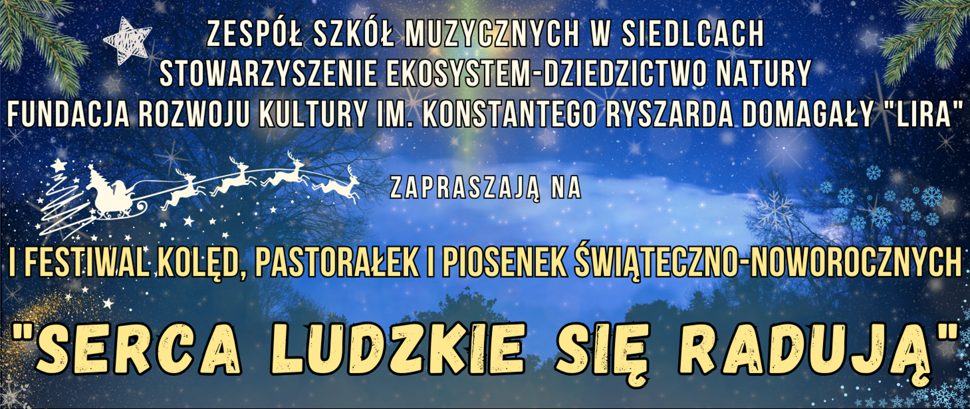 baner z niebieskim zimowym tłem oraz informacja o wydarzeniu